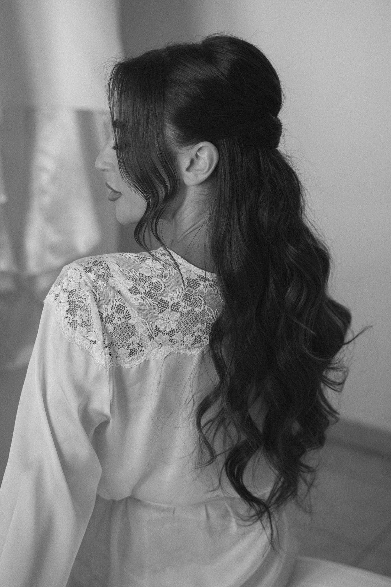 Ritratto della sposa in bianco e nero